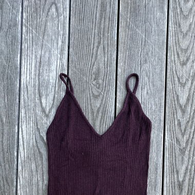 Burgundy cropped spaghetti top