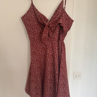 Red SHEIN summer dress with bow, size L
