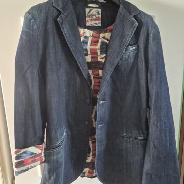 Jeansblazer mit Musterfutter