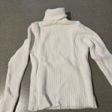 Pull à col roulé côtelé blanc