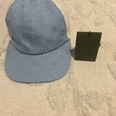 Gucci Blue Monogram Canvas Cap