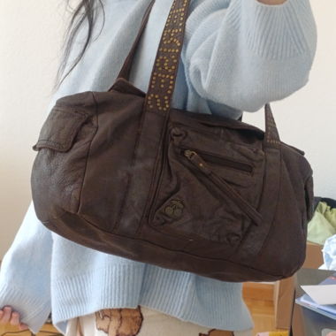 Borsa in pelle marrone vintage