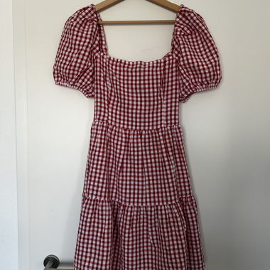 Abito corto vichy rosso STRADIVARIUS