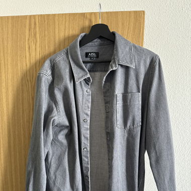 Chemise APC jeans gris