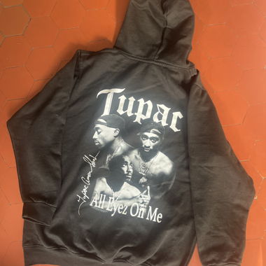 Schwarzer Tupac Hoodie