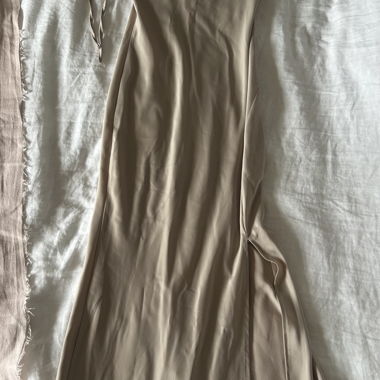 Beige satin dress