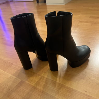 Bottines à plateforme noires à talon bloc