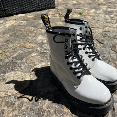 Weisse Lederstiefel Boots - Dr. Martens