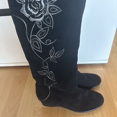 Bottes vintage au motif de roses