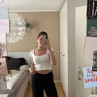 White Cropped Top with Wide Neckline