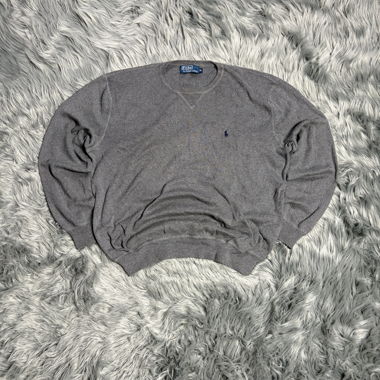 polo ralph lauren maglione girocollo grigio in maglia
