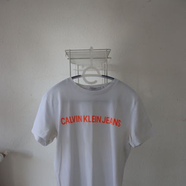 T-shirt Calin Klein Jeans arancione fluo