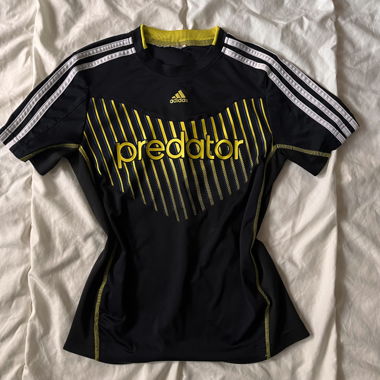 Vintage Adidas Predator Black Yellow Jersey Tee