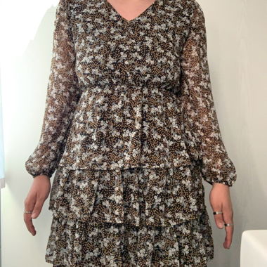 Black Floral Pattern Dress