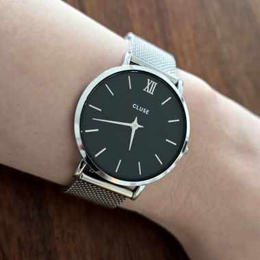 Cluse Uhr Minuit Mesh Silver
