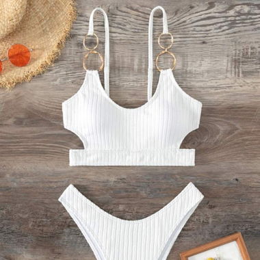Maillot de bain blanc 2 pièces 