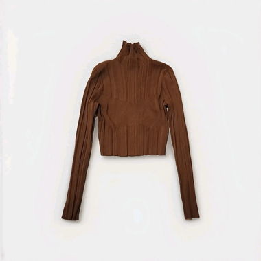 Top corto Zara a coste marrone super elasticizzato