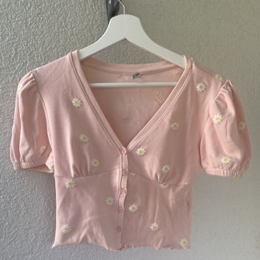 Rosa crop top geblümt