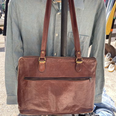 Borsa a tracolla in pelle marrone