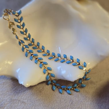 Blue Gold Anklet