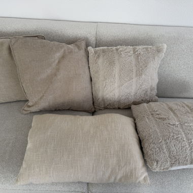 Beige Sofa Cushion Set