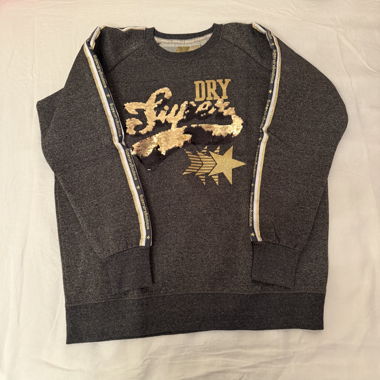 Superdry Damen Sweatshirt grau gold M/L