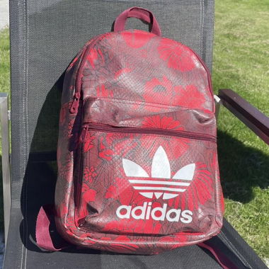 Adidas red Backpack with Floral Print