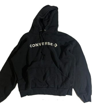 Felpa con cappuccio Converse nera Taglia M