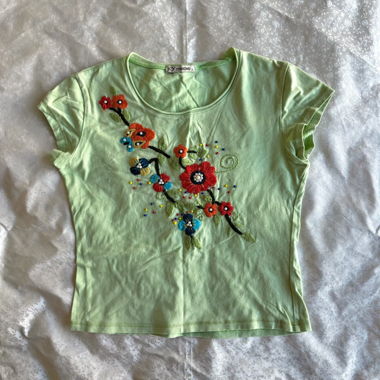 “Lovely” floral application top