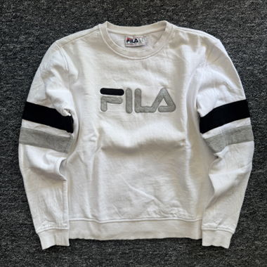 FILA Retro-Sweatshirt weiss mit Logo, Grösse S