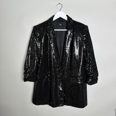 Schwarzer Pailletten-Blazer