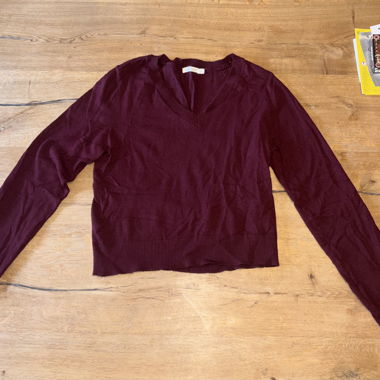 Burgundy V-neck Sweater