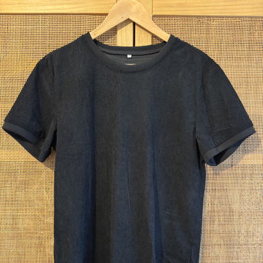 Cord T-Shirt Schwarz