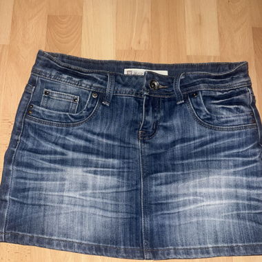 jeans mini skirt