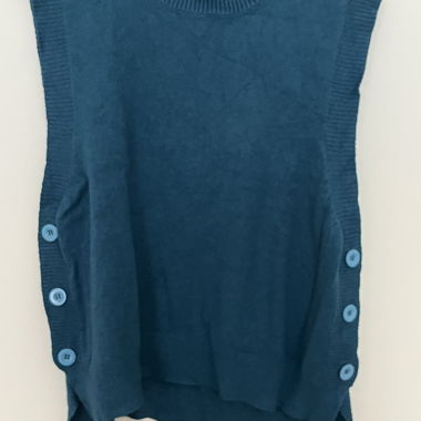 Pull sans manches bleu canard 