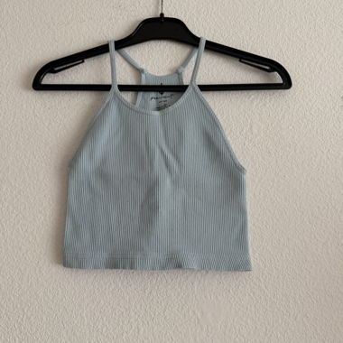 Ribbed Blue Crop Top