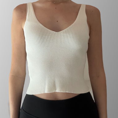 Top a fascia Stradivarius a coste