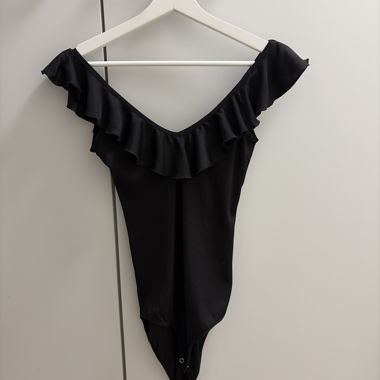 Black Ruffle Bodysuit