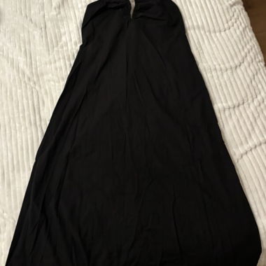 Black Midi Dress with Open Back