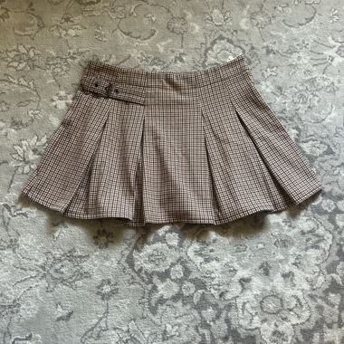 Gonna mini a pieghe tartan