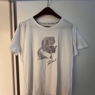Karl Lagerfeld white graphic T-shirt L