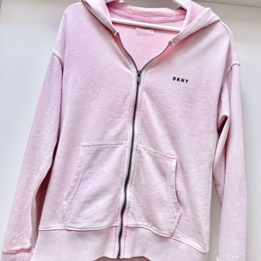 DKNY Sport Felpa con cappuccio zip – stampa del logo rosa sul retro
