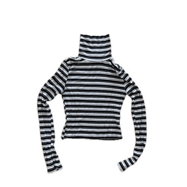 Top a Collo Alto a Righe