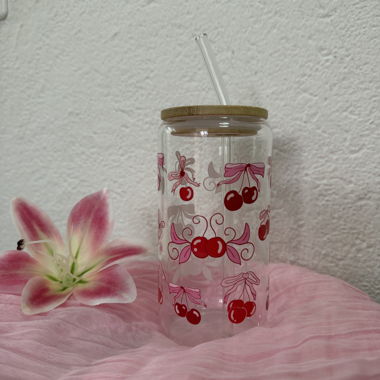 Glasbecher aus Glas Coquette Cherry Blossom