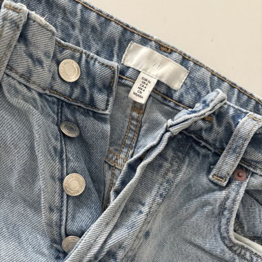 Jeans mom en denim bleu clair H&M