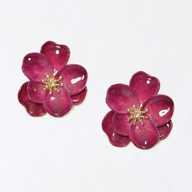 Boucles d’oreilles fleurs roses