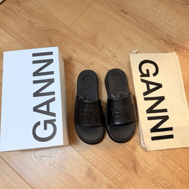 Black GANNI Slide Sandals