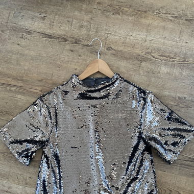 Pailletenshirt Silber