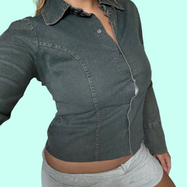 Denim button-up shirt 