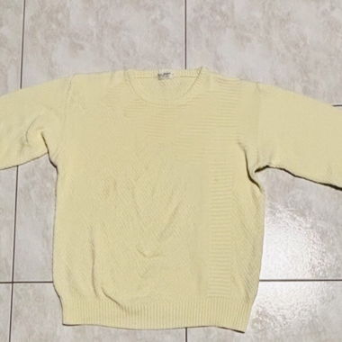 Maglione di maglia vintage giallo burro